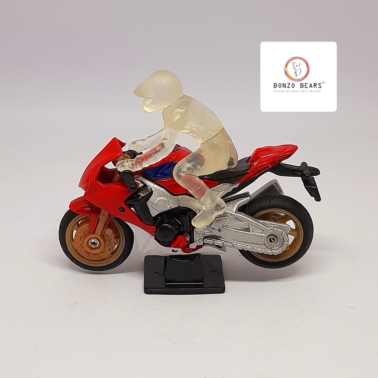 No.3 Honda CBR1000RR with rider figure and display stand 1:32 - Takara Tomy Tomica | Bonzo Bears