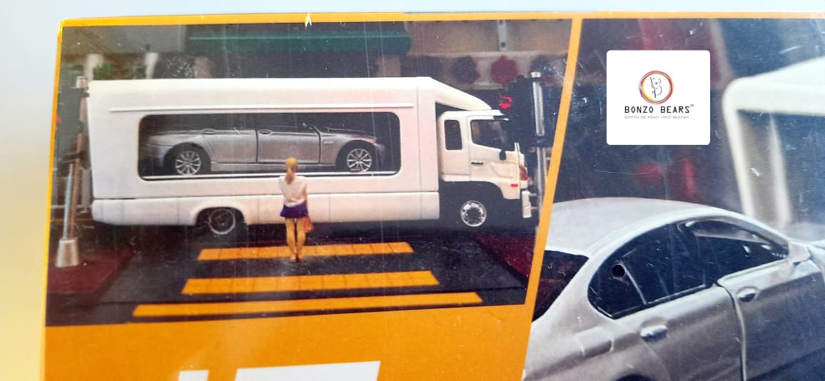 HINO500 Covered Vehicle Transporter (Grey) 1:64 (only Heavy diecast Truck) | Bonzo Bears