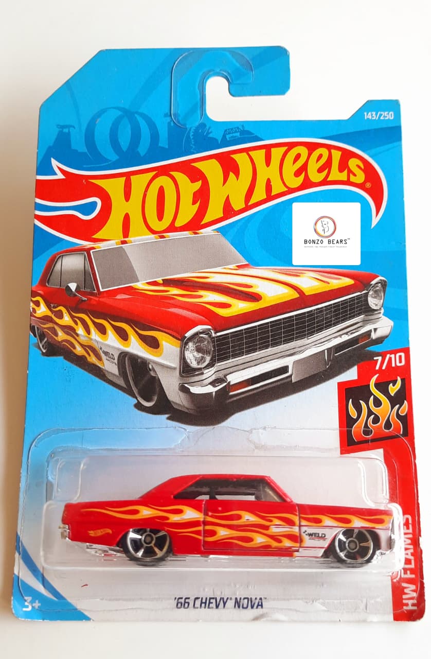 '66 Chevy Nova  Flame Art - Hot Wheels | Bonzo Bears ML1