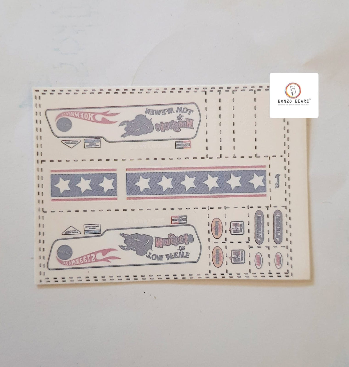 Tom "Mongoose" McEwen Graphics - Waterslide Decals for 1/64 Cars| Bonzo Bears
