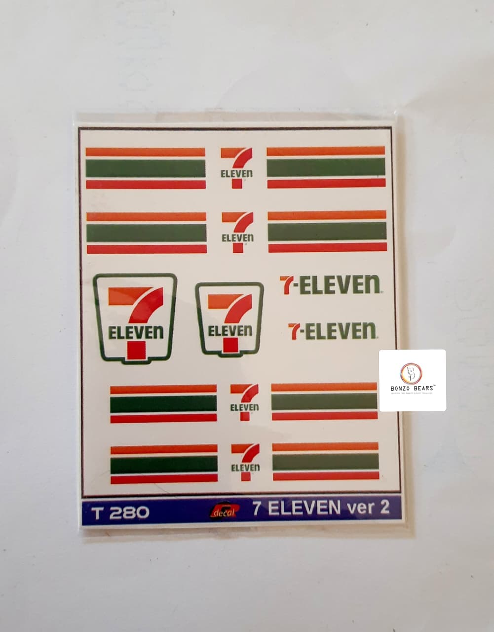 High Quality imported 7-Eleven (Seven Eleven) - Waterslide Decals for 1/64 Cars| Bonzo Bears