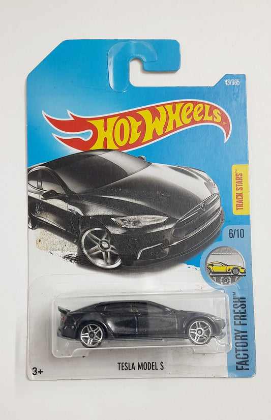 Hot Wheels Factory Fresh *6/10* Tesla Model S Car Figure (43/365) (Black)